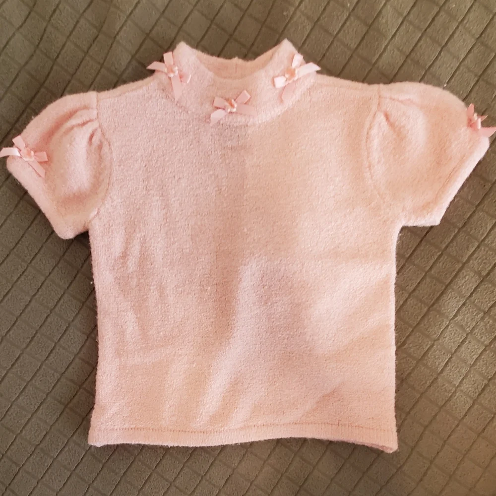 Pink Sweater & Organza Ruffled Skirt set